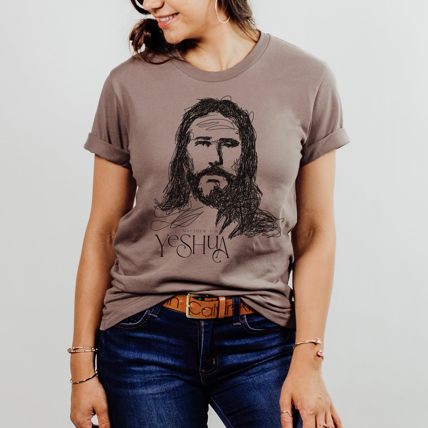 YESHUA Face of Jesus Scribble Drawing Unisex T-Shirt