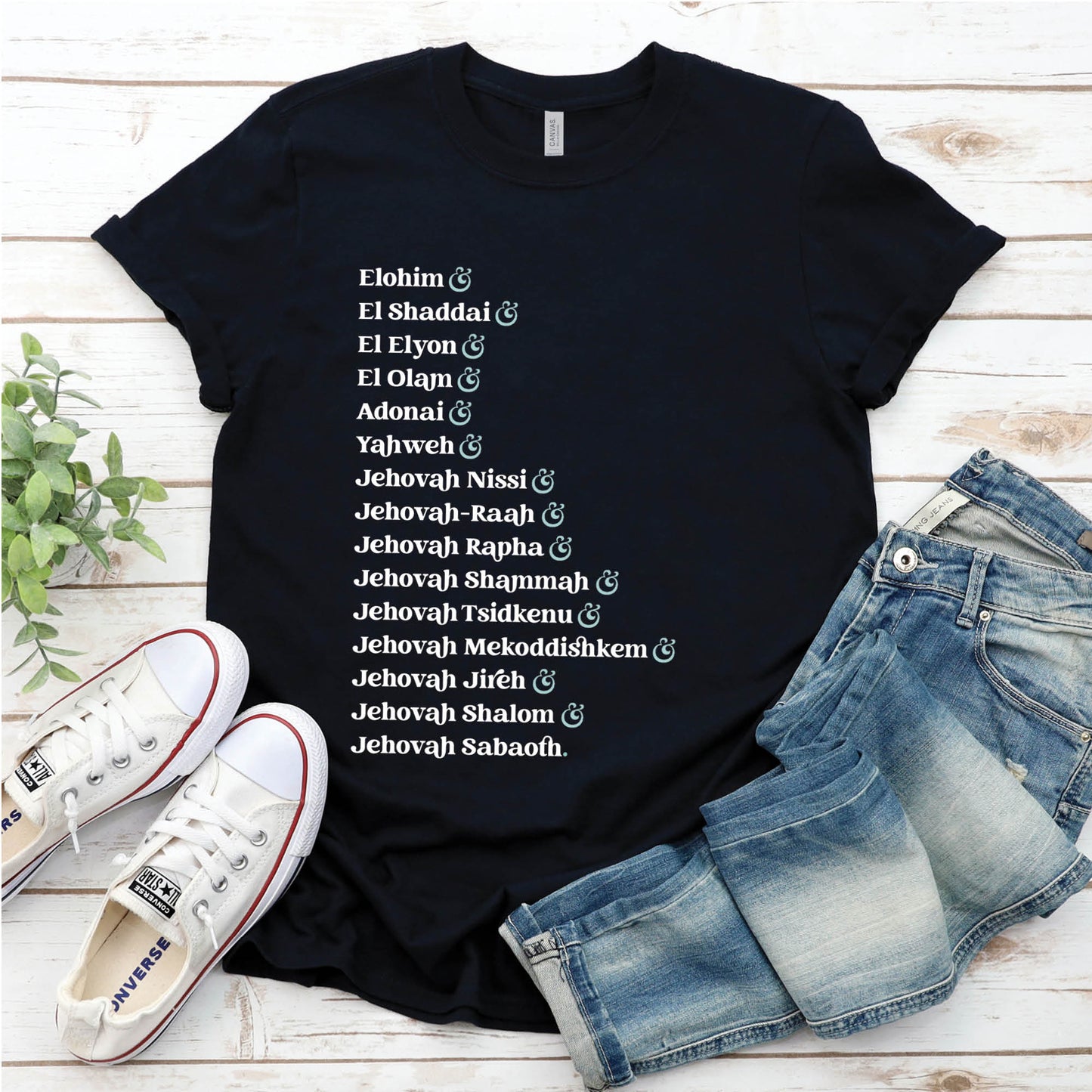 Names of God Ampersand List Christian Unisex T-Shirt