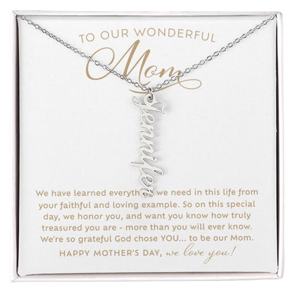 Multi-Kids Name Necklace Faith-Based Mother's Day Gift for Our Mom