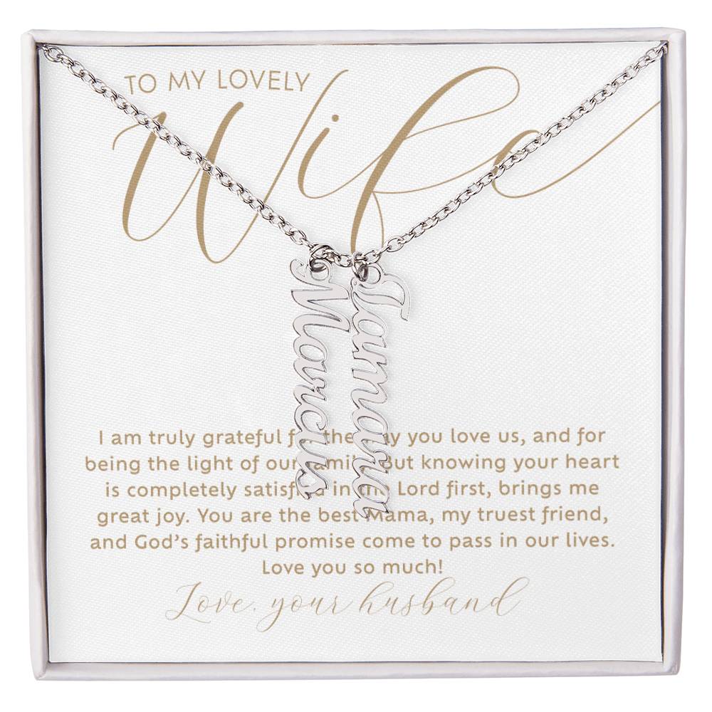 Custom Multi-Kids Name Necklace Gift For My Wife