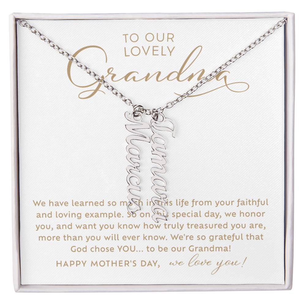 Multi-Name Necklace Mother's Day Gift for Our Grandma from Grandchildren