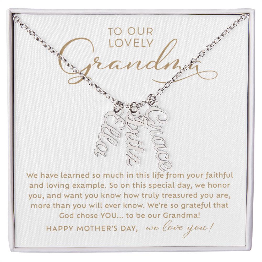 Multi-Name Necklace Mother's Day Gift for Our Grandma from Grandchildren