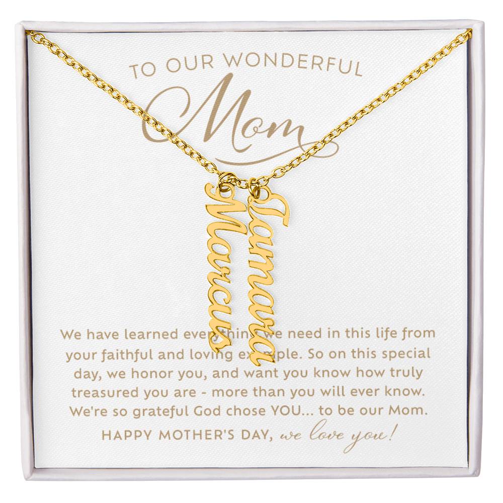 Multi-Kids Name Necklace Faith-Based Mother's Day Gift for Our Mom