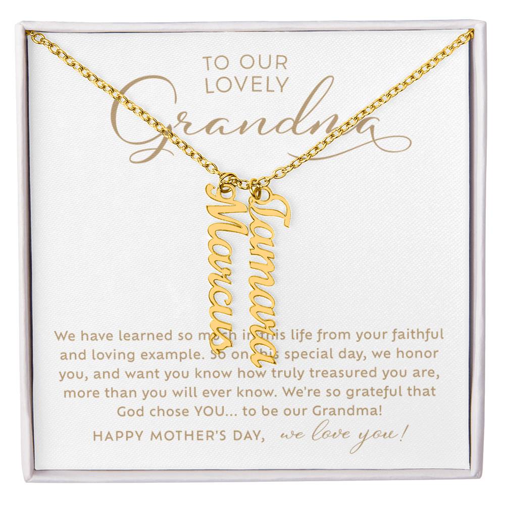 Multi-Name Necklace Mother's Day Gift for Our Grandma from Grandchildren