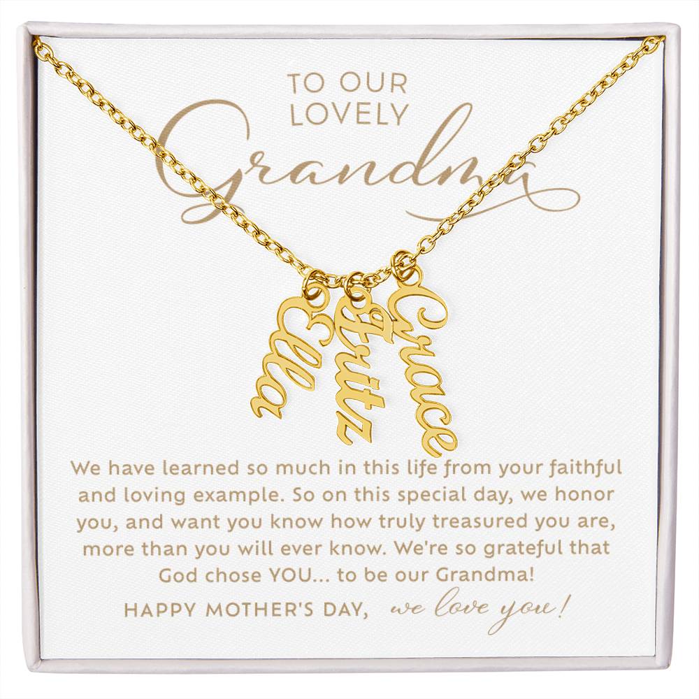 Multi-Name Necklace Mother's Day Gift for Our Grandma from Grandchildren