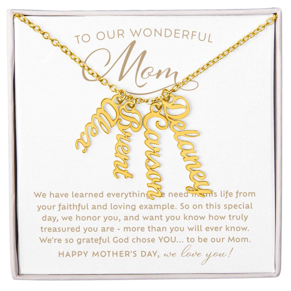 Multi-Kids Name Necklace Faith-Based Mother's Day Gift for Our Mom