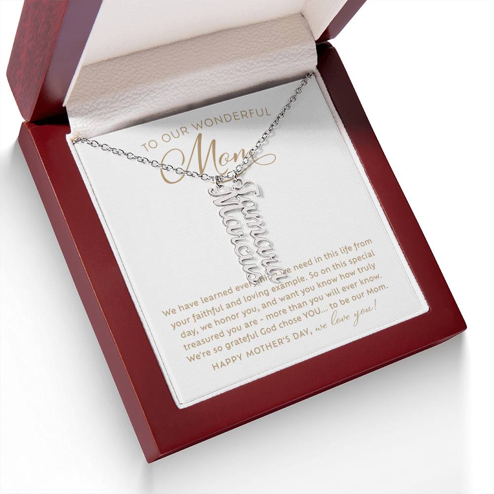 Multi-Kids Name Necklace Faith-Based Mother's Day Gift for Our Mom