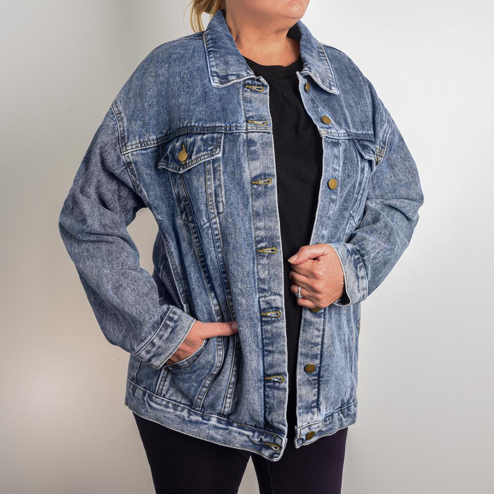 JB Jesus is BETTER Oversized Women's Denim Jacket