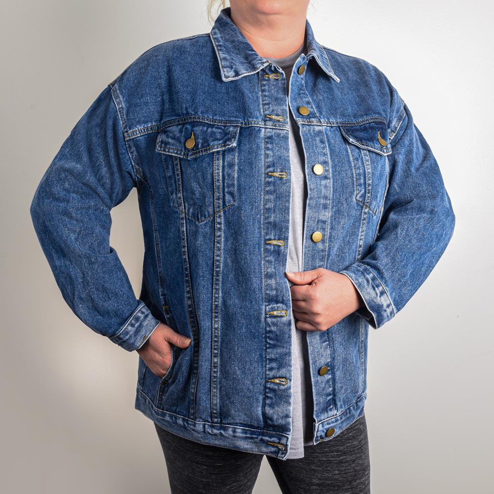 JB Jesus is BETTER Oversized Women's Denim Jacket