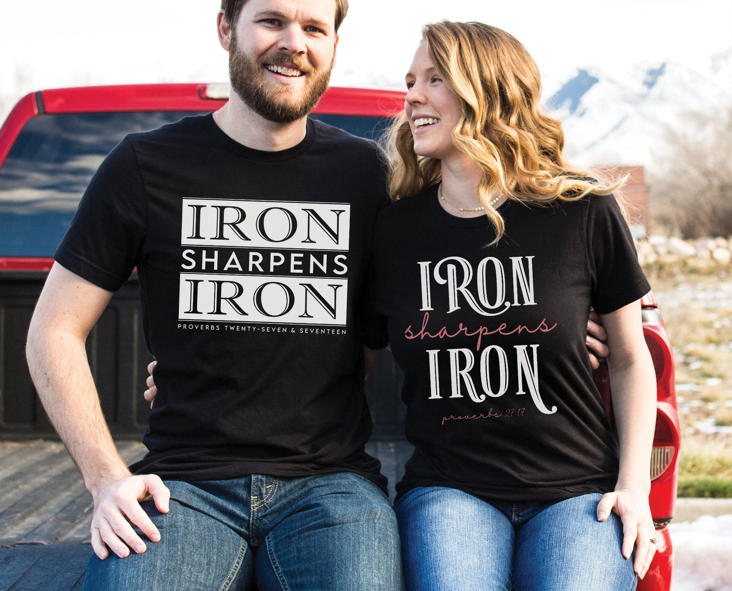 Iron Sharpens Iron Proverbs 27:17 Women's Group Christian T-Shirt