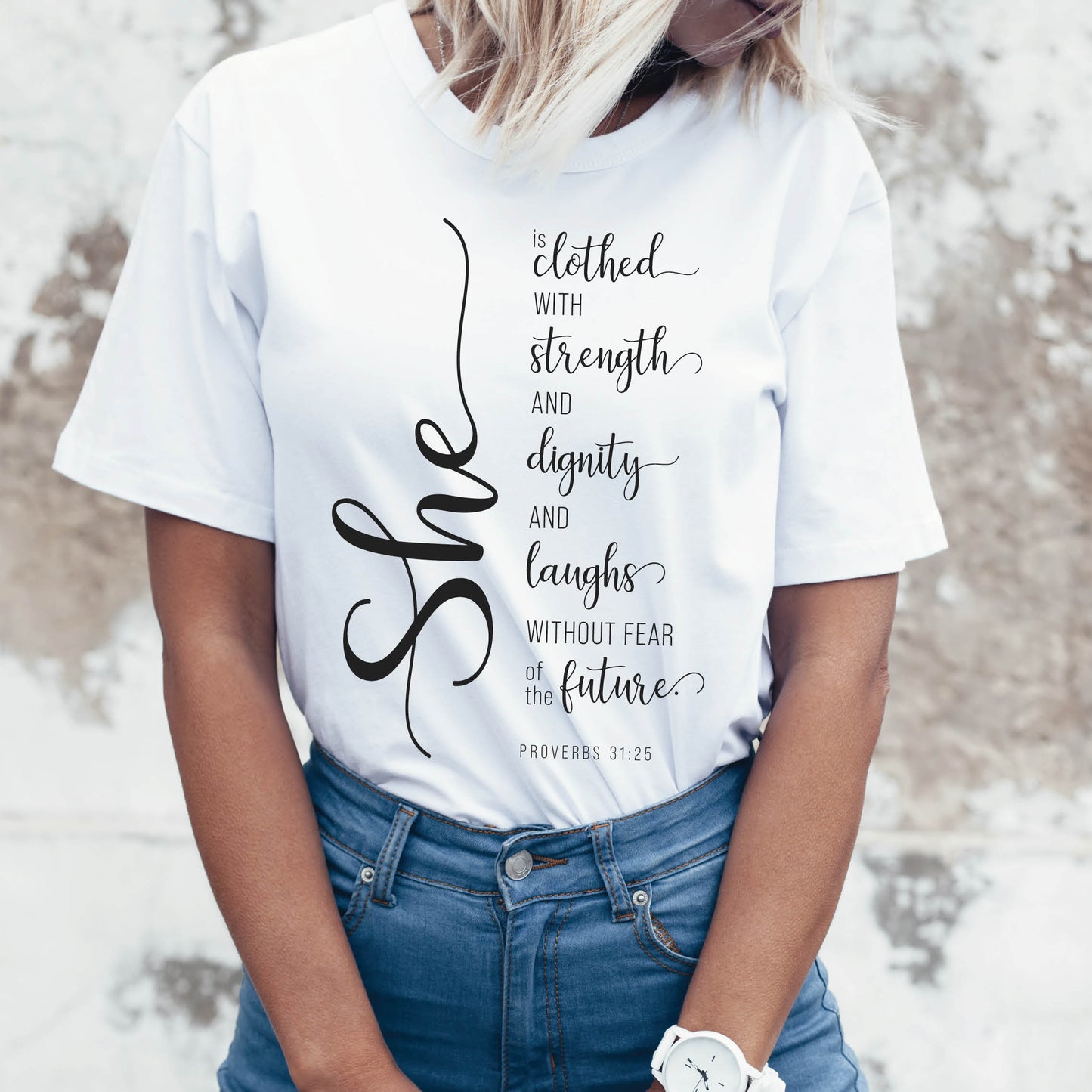 She Is - Proverbs 31 Woman Graphic T-Shirt