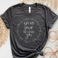 May His Favor Be Upon family & children Numbers 6 The Blessing Christian aesthetic circle design printed in white on soft heather dark gray t-shirt for women