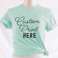 Fig & Lily Co. custom soft heather prism mint green unisex t-shirt with your personalized design printed, custom graphic design tees for men and women