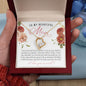 Forever Love Gold Heart Necklace Gift for Mom with a floral Christian God quote message card that says To My Beautiful Mom, perfect for Mother's Day, in luxury LED light jewelry gift box