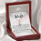To My Beautiful Wife, Silver Alluring Beauty Necklace Gift, Christian Women's Aesthetic, mahogany light box