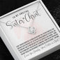 Sister in Christ Pendant Gold & Silver Necklace Unique Gift Ideas for Sister Friends Best Bible Verse Scripture Quote Gift for Friend