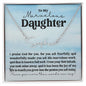 Stainless steel silver personalized minimalist name necklace gift for her that says To My Marvelous Daughter Psalm 139:14 bible verse watercolor sky blue message card insert in gift box