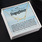 Stainless steel gold personalized minimalist name necklace gift for her that says To My Marvelous Daughter Psalm 139:14 bible verse watercolor sky blue message card insert in gift box