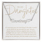 Personalized Silver Heart Name Necklace Gift To My Daughter with Message Card that says Braver Smarter Stronger Loved Always be my little girl with jewelry gift box