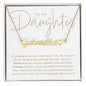 Personalized Gold Heart Name Necklace Gift To My Daughter with Message Card that says Braver Smarter Stronger Loved Always be my little girl with jewelry gift box