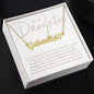 Personalized Gold Heart Name Necklace Gift To My Daughter with Message Card that says Braver Smarter Stronger Loved Always be my little girl with jewelry gift box