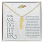Personalized Name Necklace Gift for Daughter in 18k gold finish with boho feather and message card Braver than you believe, Stronger than you seem, smarter than you think, loved more than you know, in jewelry gift box, Mother's Day Gift