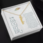 Personalized Name Necklace Gift for Daughter in 18k gold finish with boho feather and message card Braver than you believe, Stronger than you seem, smarter than you think, loved more than you know, in jewelry gift box