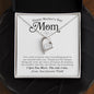 Happy Mother's Day Mom Forever Love Heart Silver Necklace Gift with heartfelt and funny message card that says, thank you I love you more, the end, I win, from your favorite child with jewelry gift box