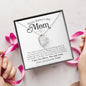 Happy Mother's Day Mom Forever Love Heart Silver Necklace Gift with heartfelt and funny message card that says, thank you I love you more, the end, I win, from your favorite child with jewelry gift box