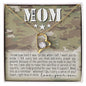 Forever Love yellow gold cubic zirconia heart pendant necklace gift for military Mom with jewelry camo message card, To My Mom From Your Son, for Mother's Day, Birthday or holiday present