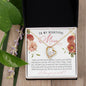 Forever Love Gold Heart Necklace Gift for Mom with a floral Christian God quote message card that says To My Beautiful Mom, perfect for Mother's Day, in jewelry gift box