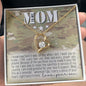 Forever Love yellow gold cubic zirconia heart pendant necklace gift for military Mom with jewelry camo message card, To My Mom From Your Son, for Mother's Day, Birthday or holiday present