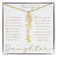 To My Daughter i love you message card December narcissus birth month flower script custom name 18k gold necklace in a standard two-tone gift box - perfect Christmas or birthday gift