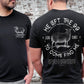 Black men's Christian t-shirt with Luke 15 He Left the 99 To Come Find Me verse and Psalm 23 The Lord is My Shepherd scripture and  Sheep illustration printed on front and back side in white with hebrew Jesus Yeshua
