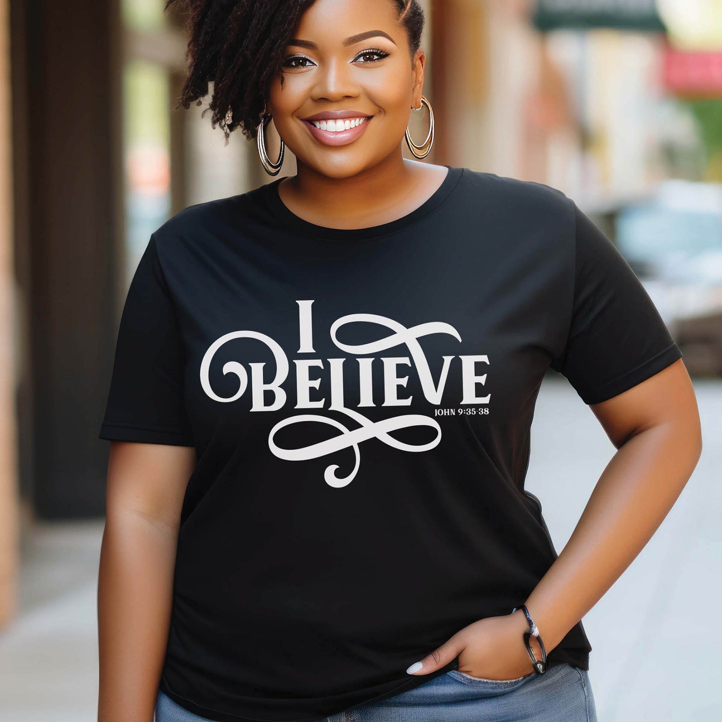 I BELIEVE - Swirl Women's Christian Unisex T-Shirt