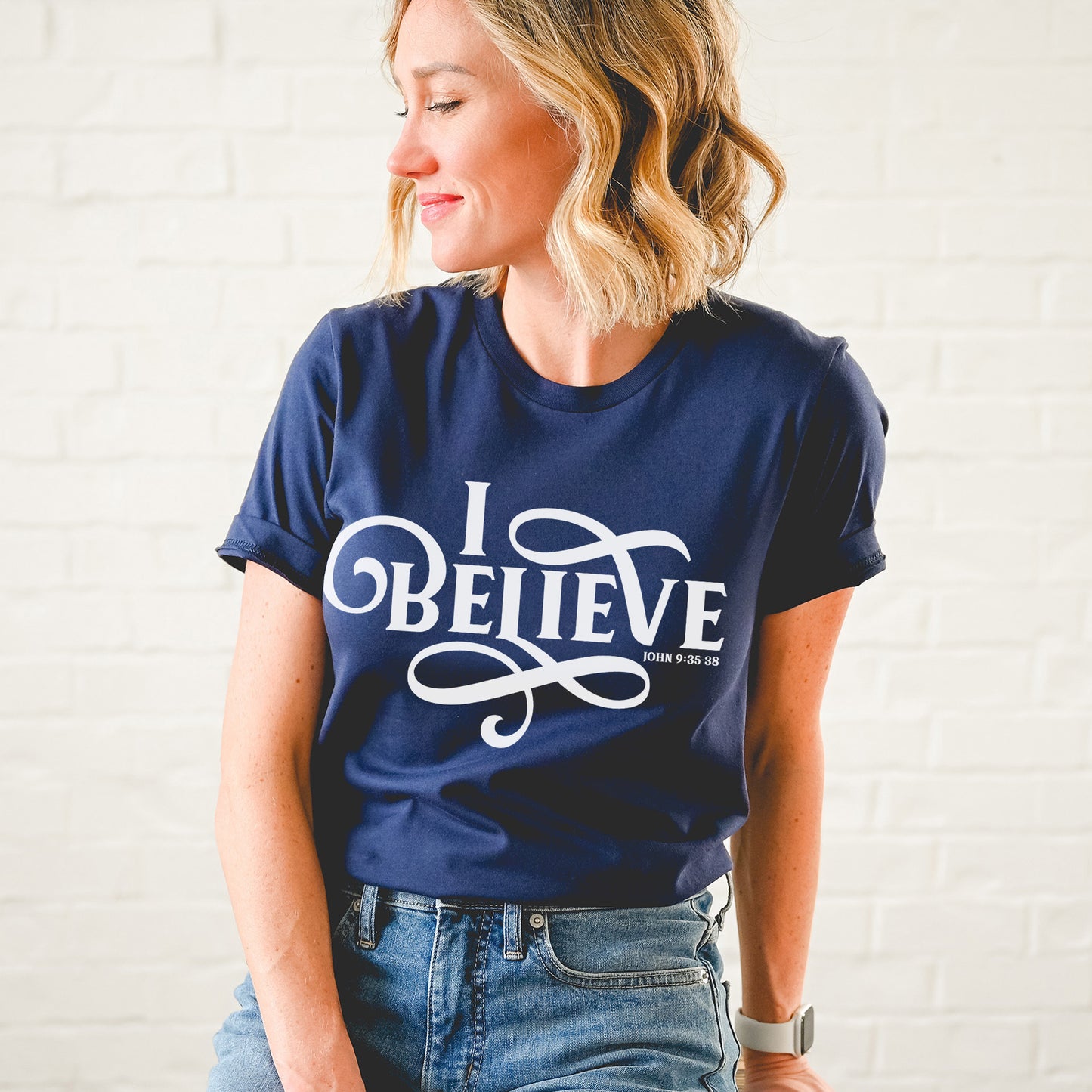 I BELIEVE - Swirl Women's Christian Unisex T-Shirt