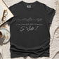 Pepper dark gray color garment-dyed unisex Comfort Colors 1717 t-shirt with a white hand-drawn mountain range and starry sky that says this faith-based bible verse quote, "If the Stars Were Made to Worship So Will I", created for Christian men and women Kingdom believers