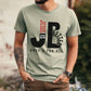 Bearded Man wearing a Bay sage green color JB typography Jesus is Better Once and For All Christian book of Hebrews Unisex Comfort Colors C1717 t-shirt, created for faith-based women and men