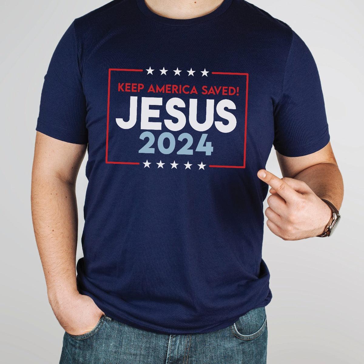 Jesus 2024 Keep America Saved Election Unisex T-Shirt – Fig & Lily Co.