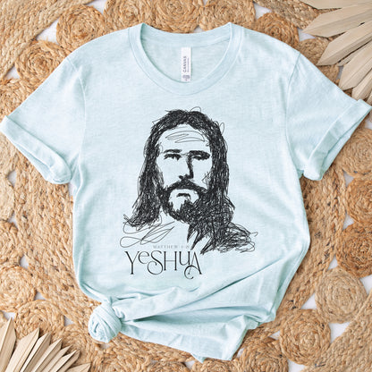 YESHUA Scribble Drawing Christian Unisex T-Shirt