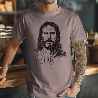 YESHUA Scribble Drawing Christian Unisex T-Shirt