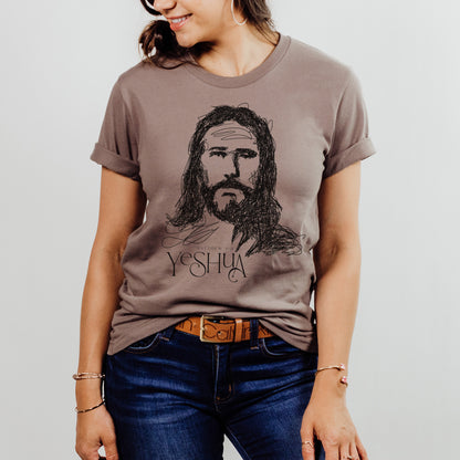 YESHUA Scribble Drawing Christian Unisex T-Shirt