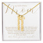 Personalized 2 multi-kids name 18k yellow gold necklace with heartfelt Christian faith-based message card insert and gift box - the perfect Christmas gift / holiday / birthday / Mother's Day gift for your mom from children of any age! 