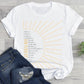 The Names of God Hebrew Christian Old Testament Bible List Sunshine T-Shirt, printed in gold and white on White Bella-Canvas 3001 t-shirt, women's soft unisex fit regular and plus size tee