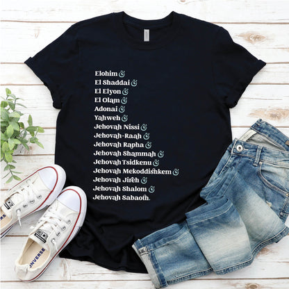 Names of God Ampersand List Christian Unisex T-Shirt