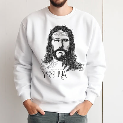 YESHUA Scribble Portrait Unisex Christian Sweatshirt