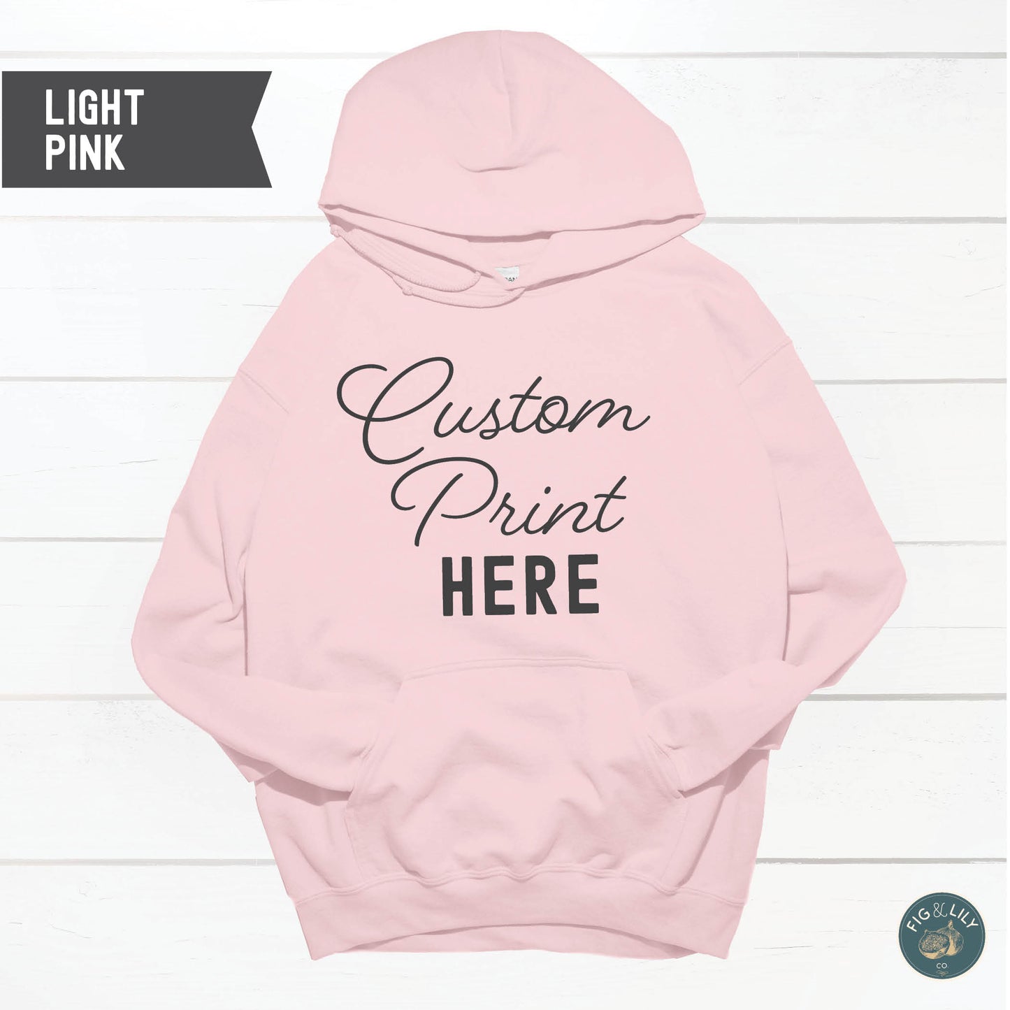 Light Pink Unisex Hoodie, Custom Printed sweatshirt Design, Your Design Here, Personalized Design created just for you, digital proof approval included