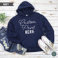 Navy Blue Unisex Hoodie, Custom Printed sweatshirt Design, Your Design Here, Personalized Design created just for you, digital proof approval included