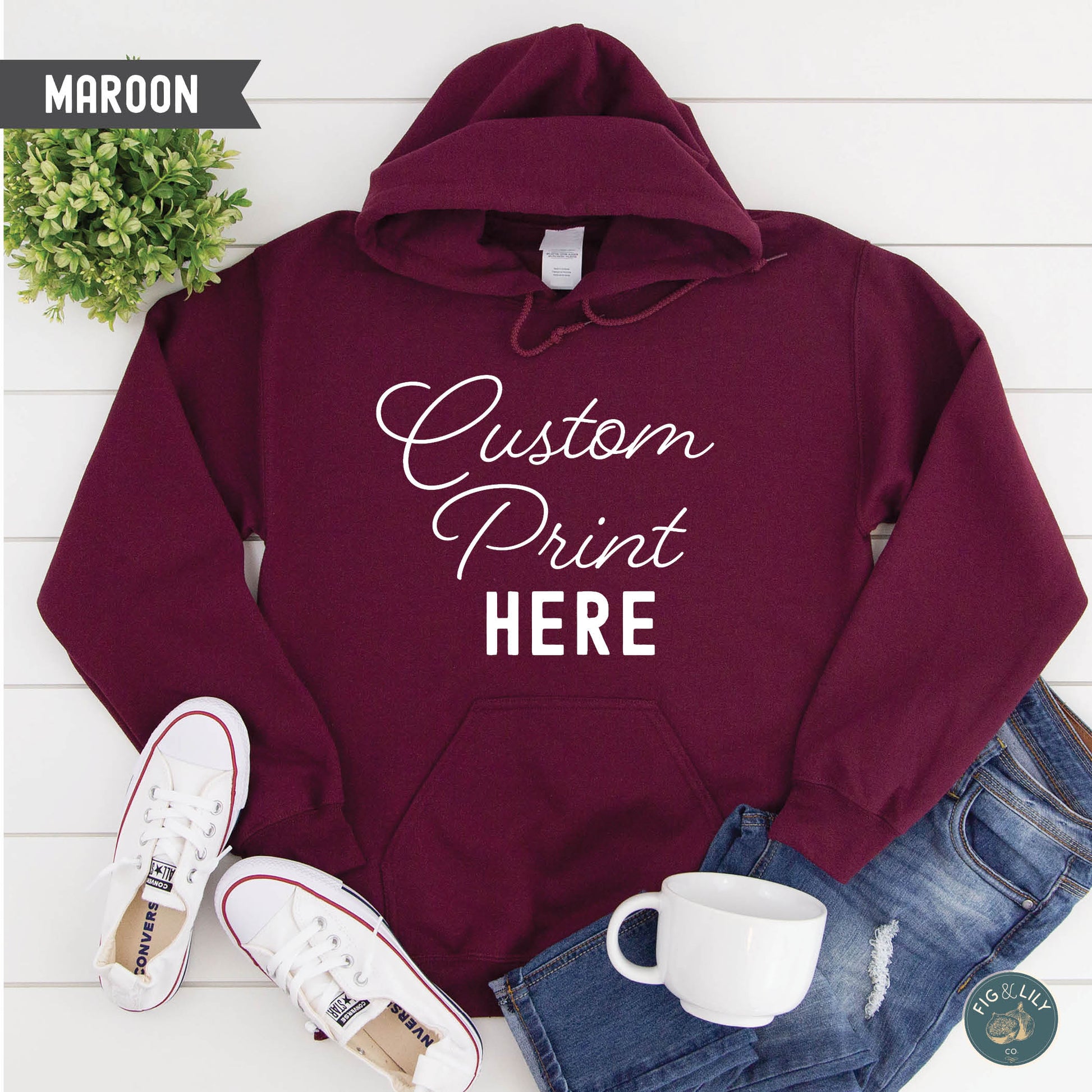 Maroon cozy Unisex Hoodie, Custom Printed sweatshirt Design, Your Design Here, Personalized Design created just for you, digital proof approval included