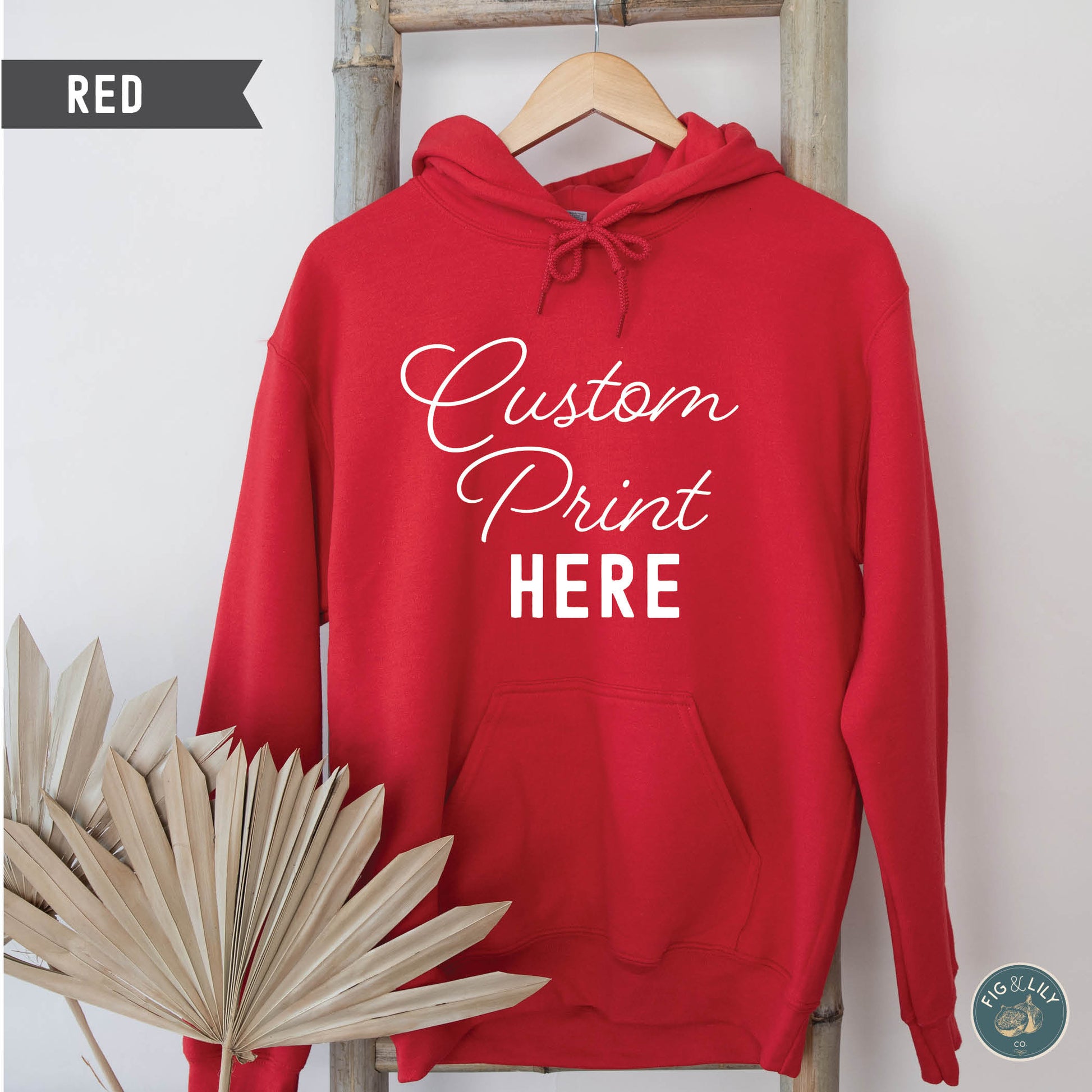 Red Unisex Hoodie, Custom Printed sweatshirt Design, Your Design Here, Personalized Design created just for you, digital proof approval included